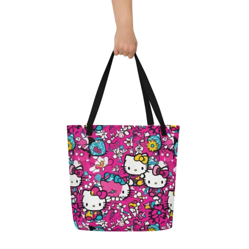 Bubblegum Pop on a Large Tote Bag W/ Pocket