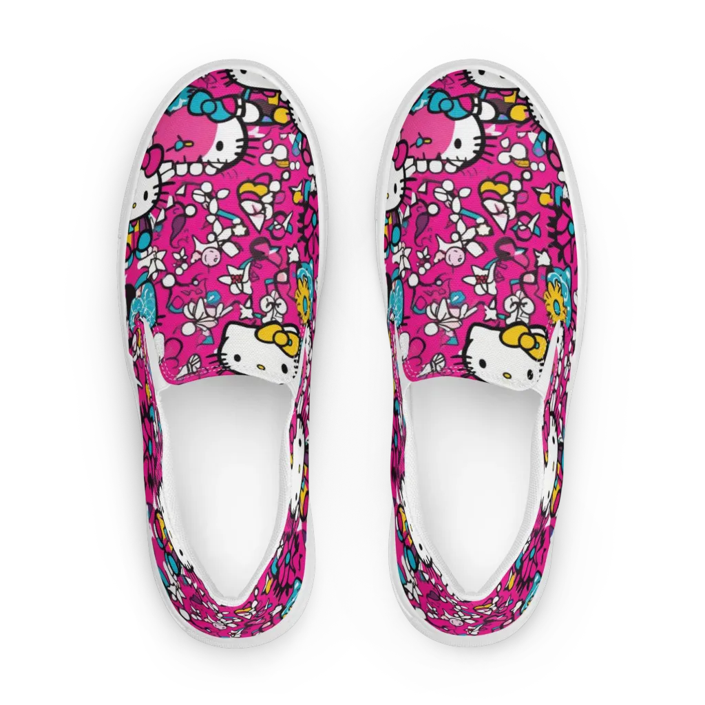 Bubblegum Pop on Women's Slip-On Canvas Shoes — Front