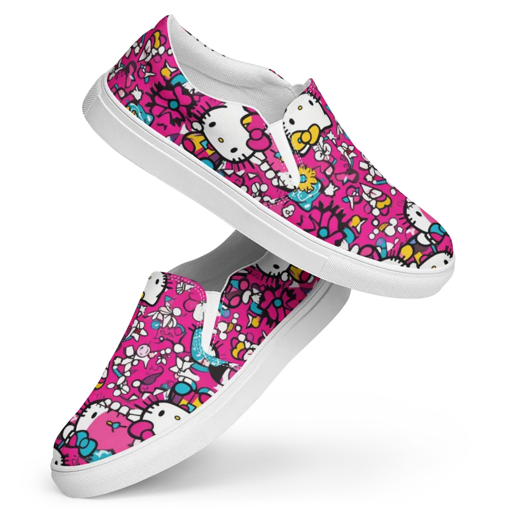 Bubblegum Pop on Women's Slip-On Canvas Shoes — Front