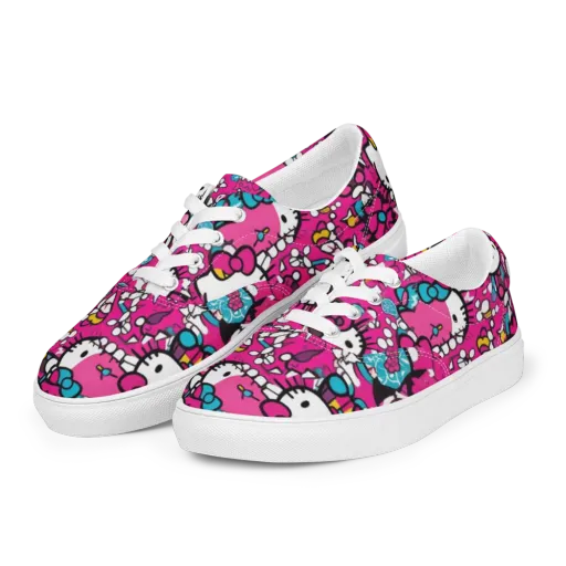 Bubblegum Pop on a Men's Lace-Up Canvas Shoes