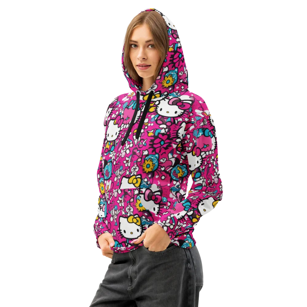Bubblegum Pop on Cotton Hoodie — Left Front
