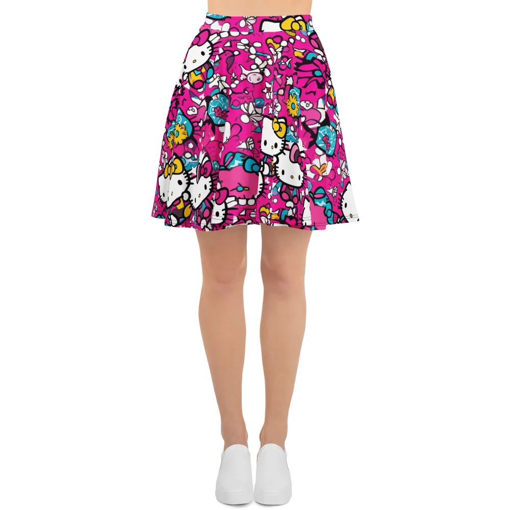 Bubblegum Pop on Skater Skirt — Front