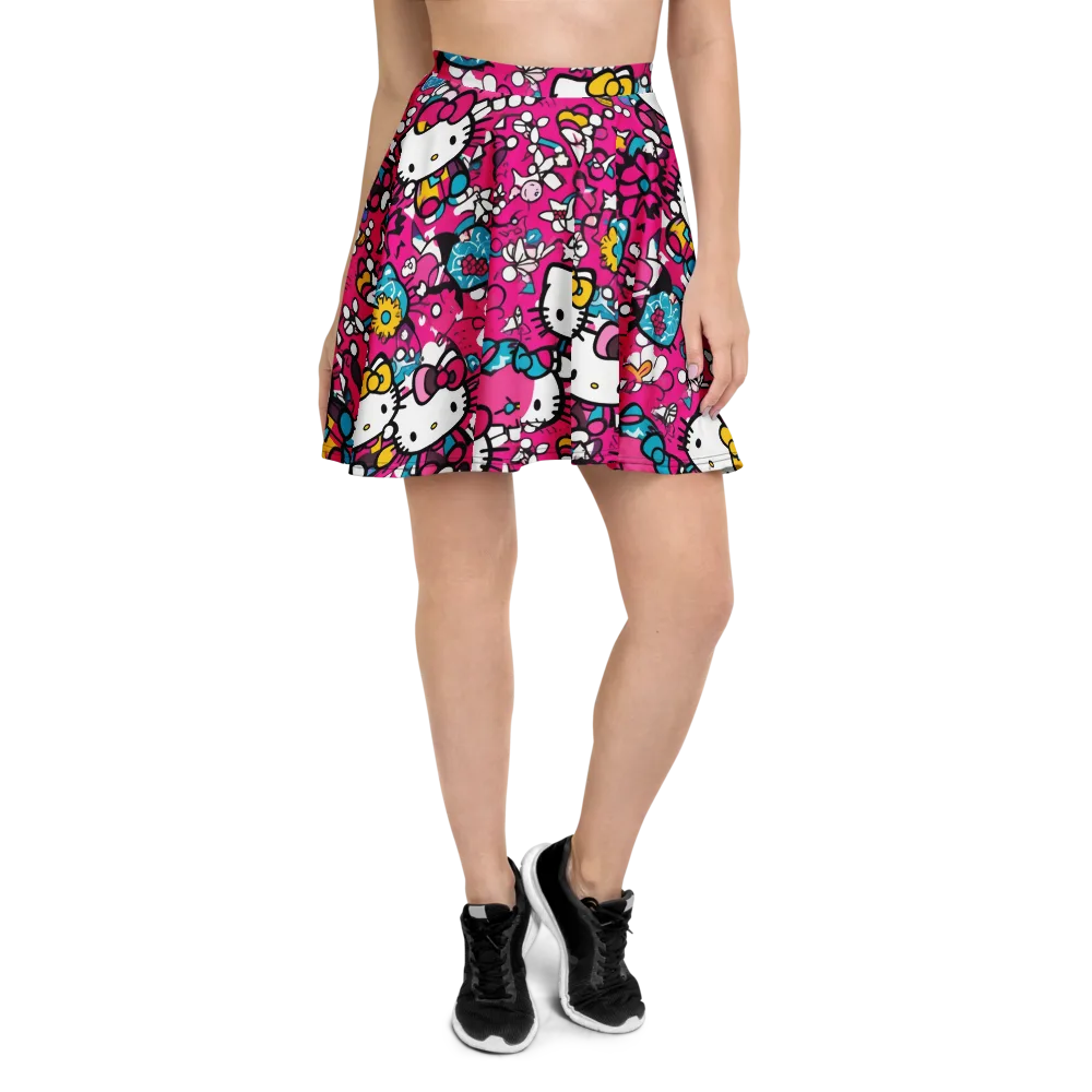 Bubblegum Pop on Skater Skirt — Front