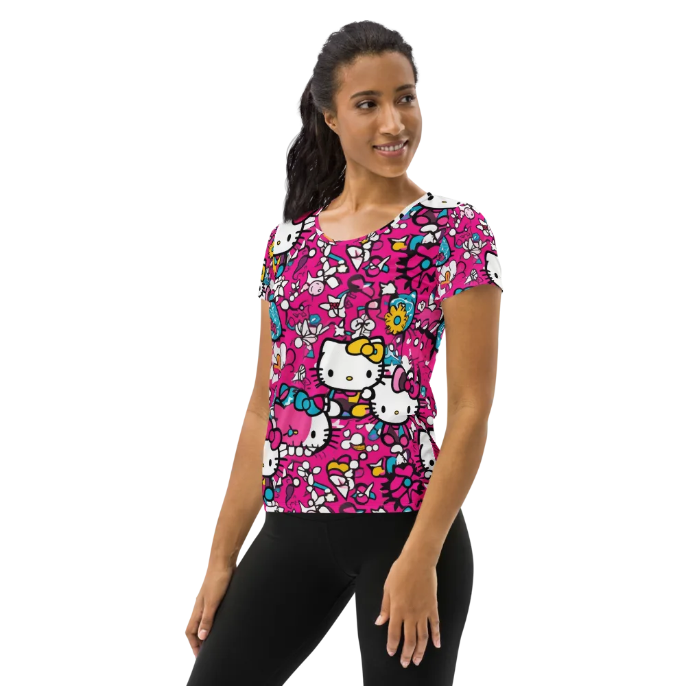 Bubblegum Pop on Women's Athletic T-Shirt — Left