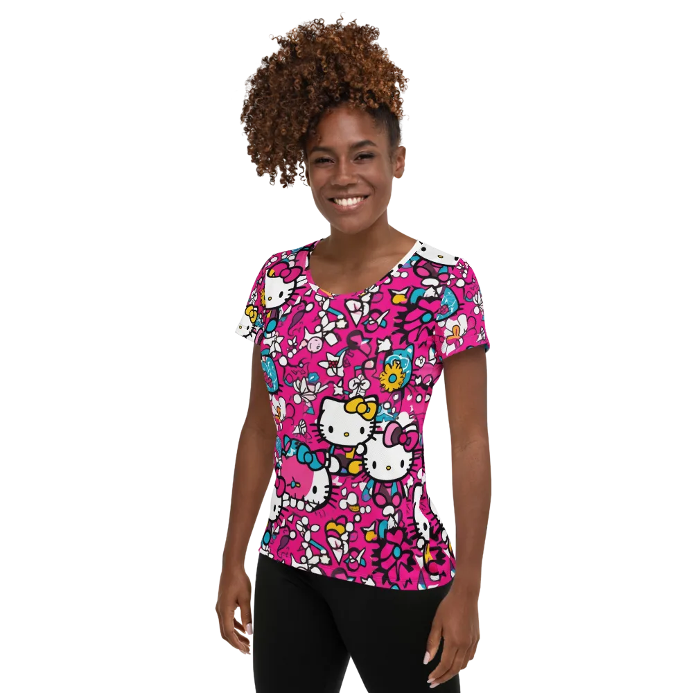 Bubblegum Pop on Women's Athletic T-Shirt — Left