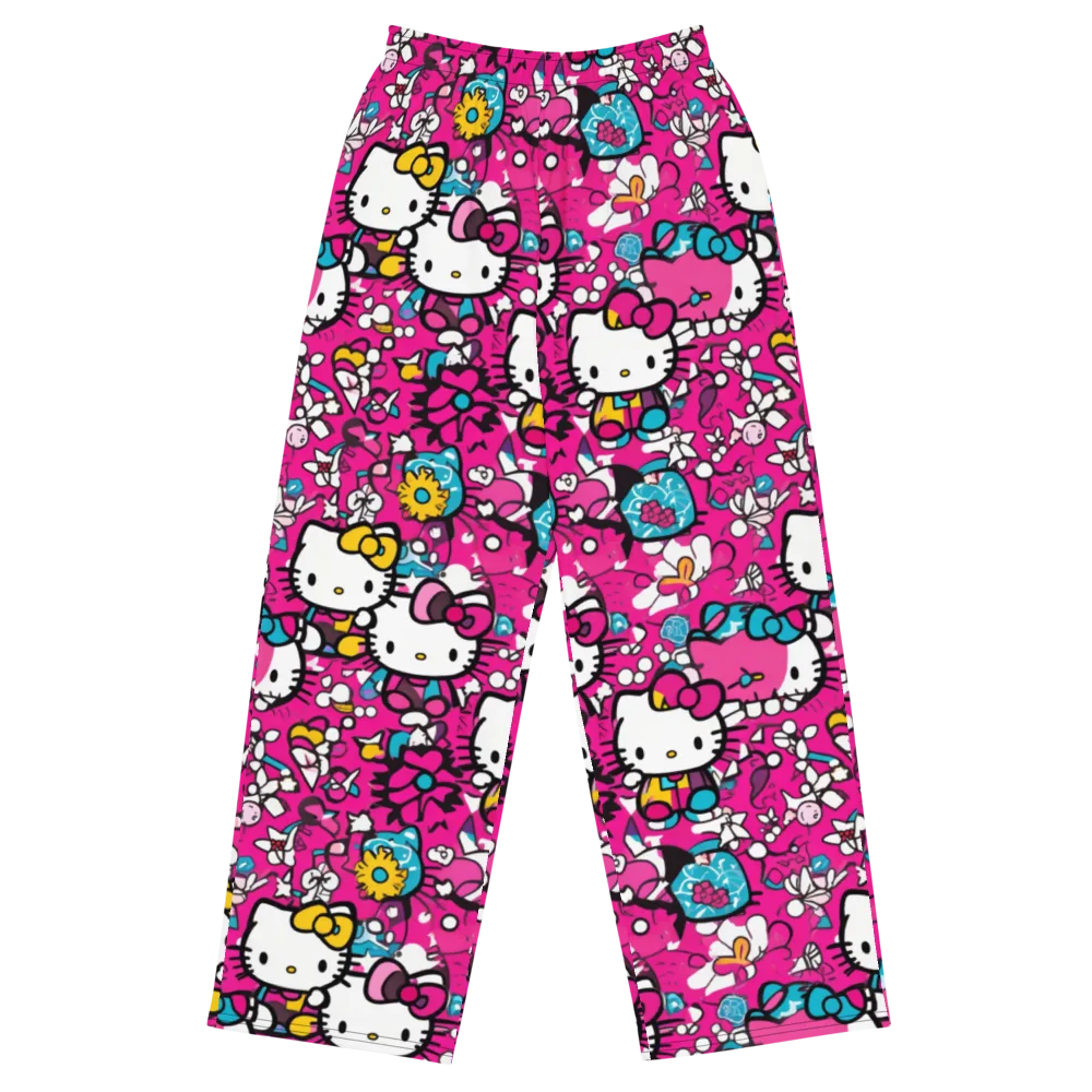 Bubblegum Pop on Wide-Leg Pants — Front