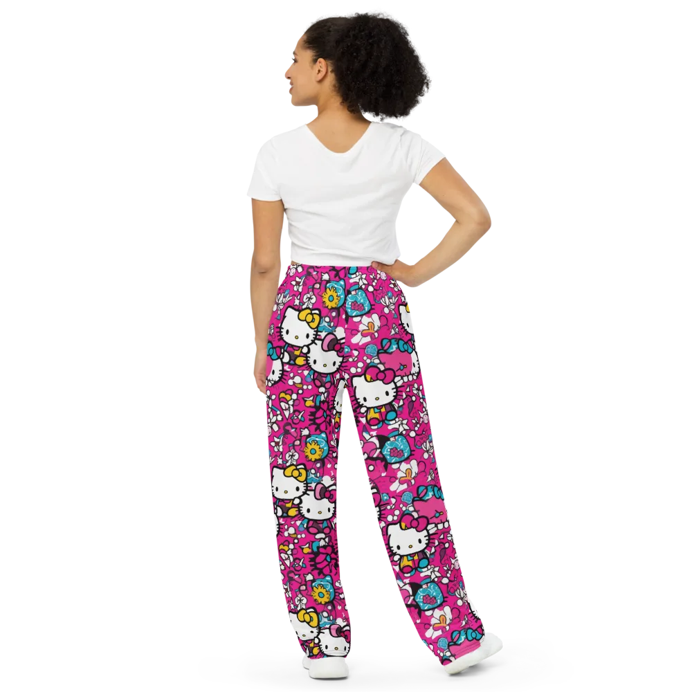 Bubblegum Pop on Wide-Leg Pants — Back