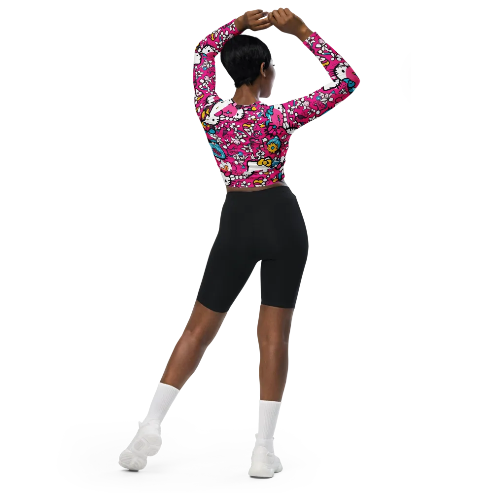 Bubblegum Pop on Long Sleeve Crop Top — Back