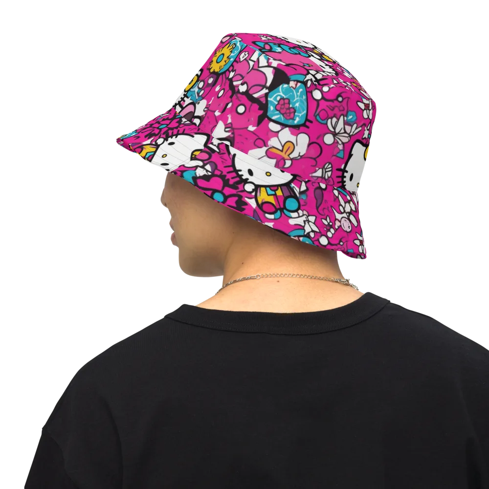 Bubblegum Pop on Reversible Bucket Hat — Back Inside