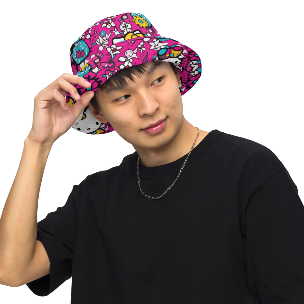 Bubblegum Pop on Reversible Bucket Hat — Front Inside