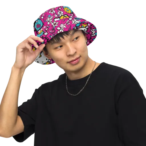 Bubblegum Pop on a Reversible Bucket Hat