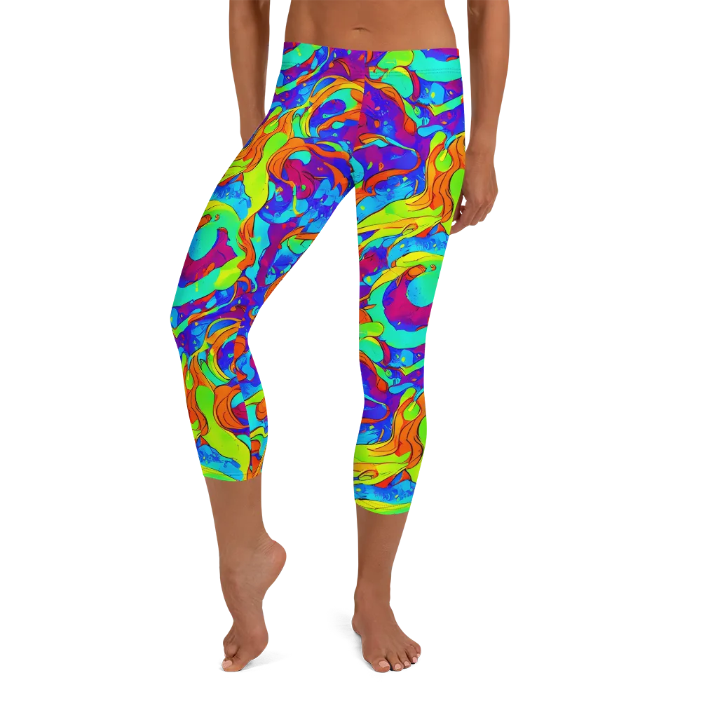 Roset Rapture on Capri Leggings — Front