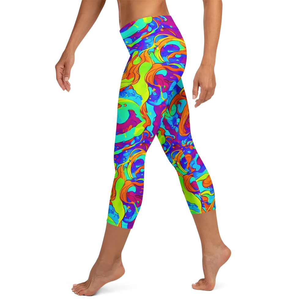 Roset Rapture on Capri Leggings — Left