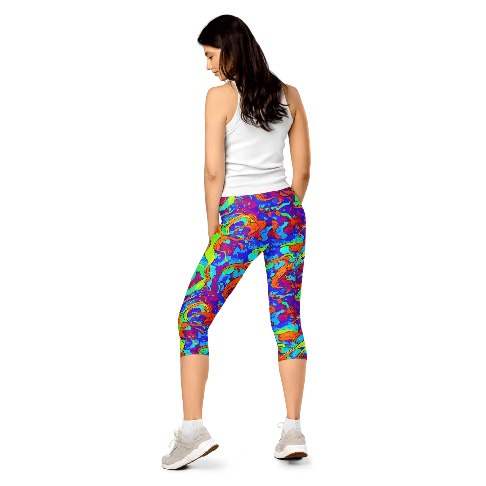 Roset Rapture on Capri Leggings — Back