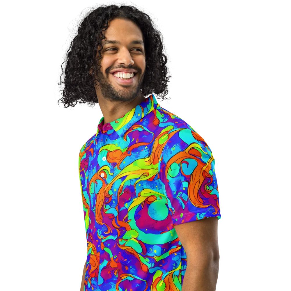 Roset Rapture on Men's Slim Fit Polo Shirt — Left Front