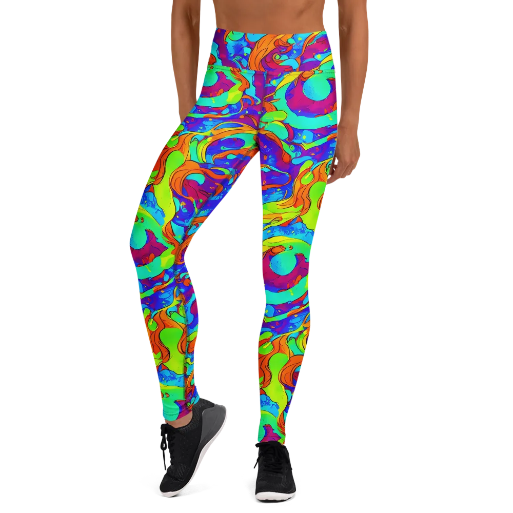 Roset Rapture on Yoga Leggings — Front