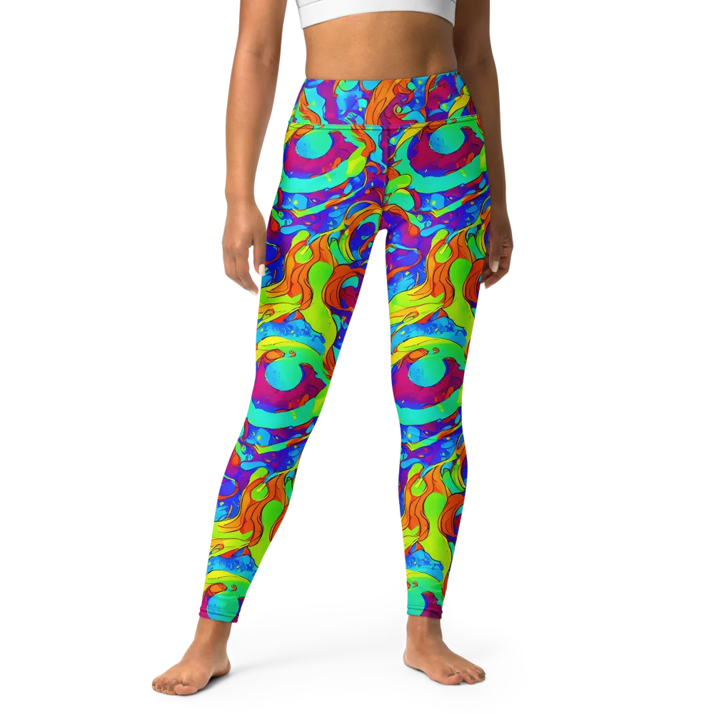 Roset Rapture on Yoga Leggings — Front