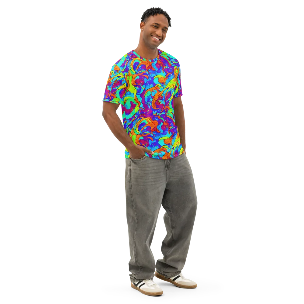 Roset Rapture on Men's Cotton Crew Neck T-Shirt — Right Front