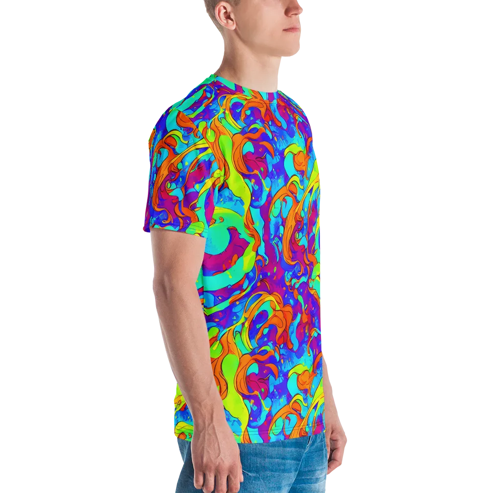 Roset Rapture on Men's Crew Neck T-Shirt — Right