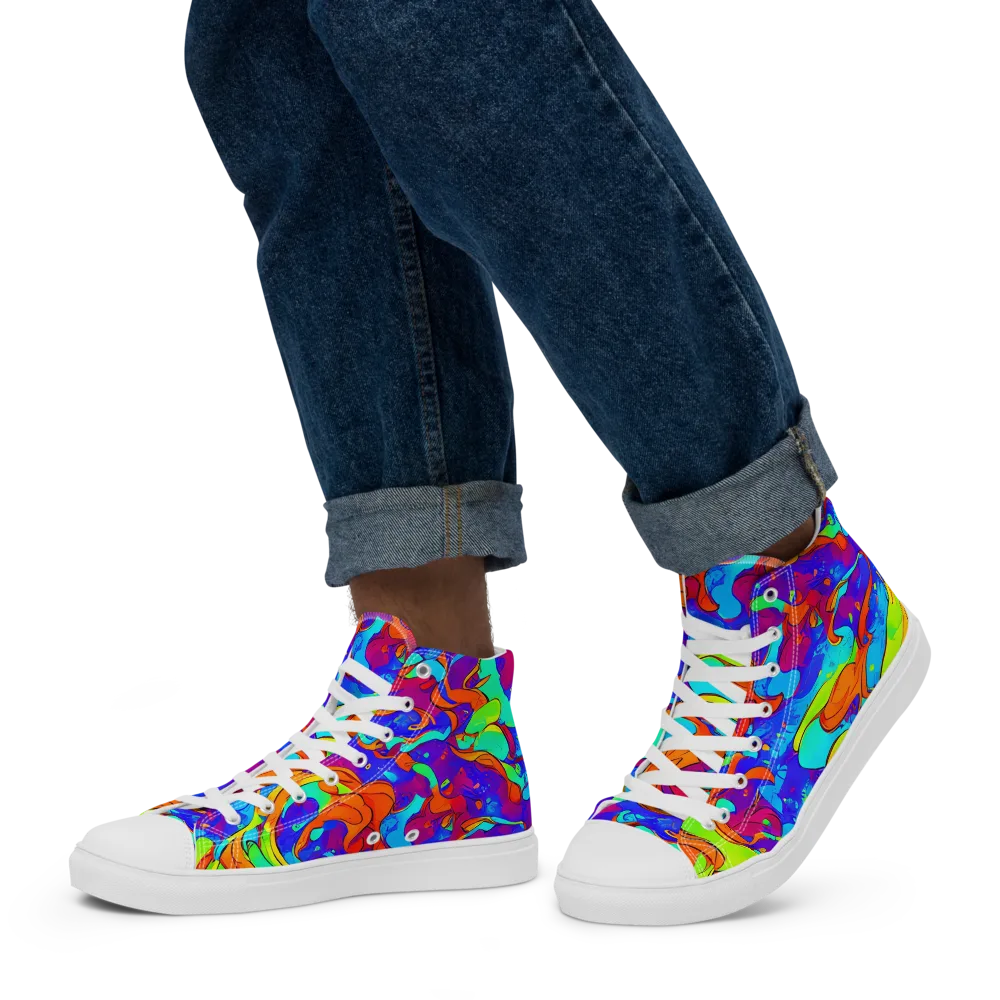 Roset Rapture on Men's High Top Canvas Shoes — Left