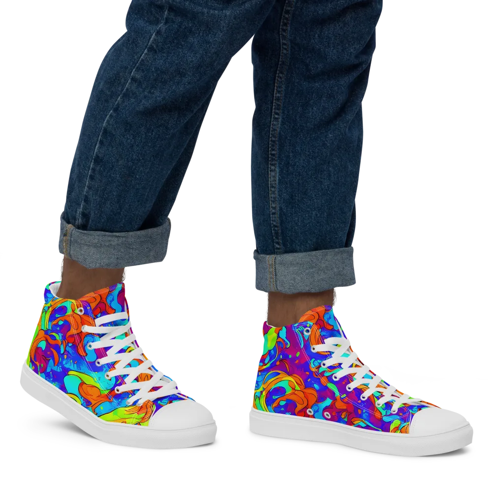 Roset Rapture on Men's High Top Canvas Shoes — Right