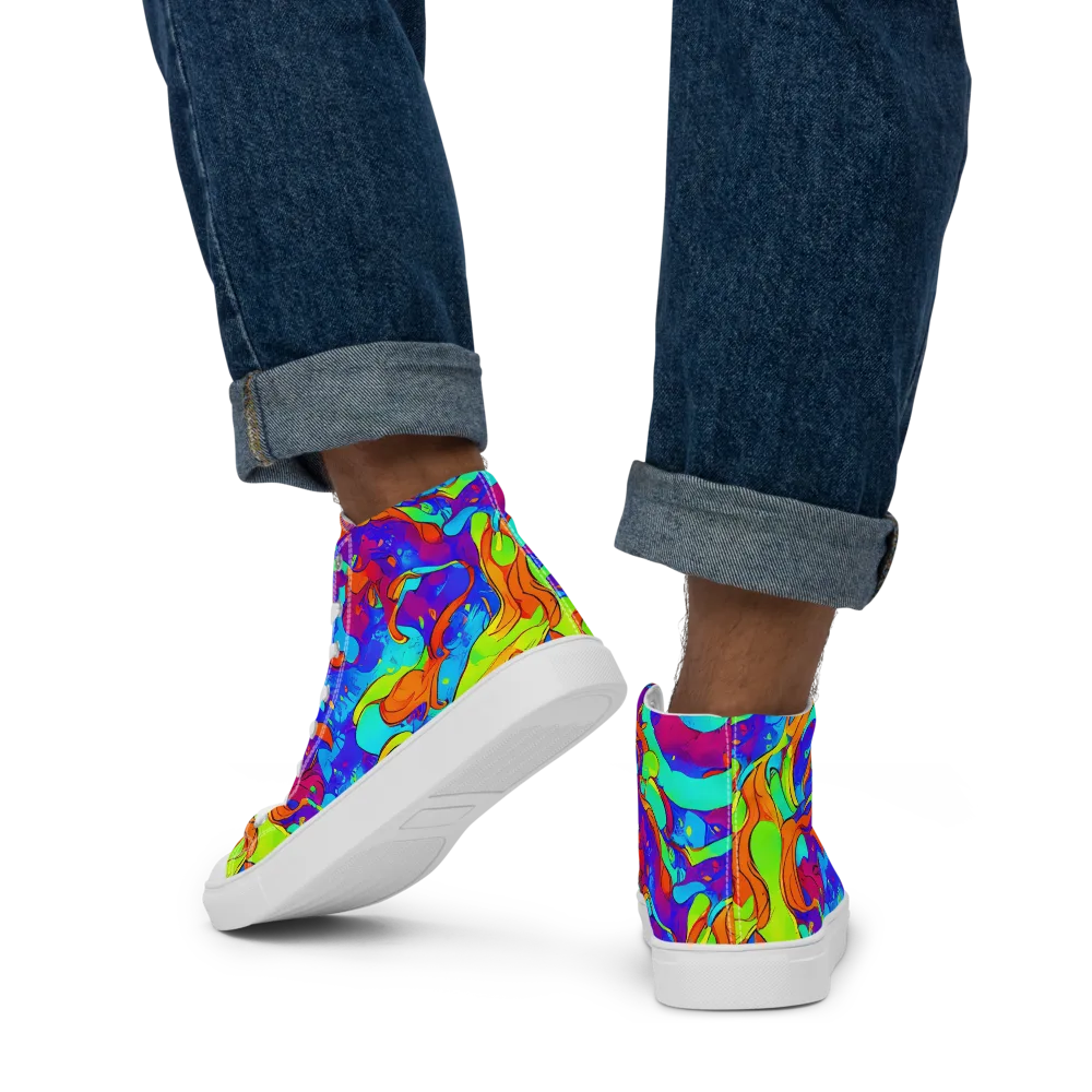 Roset Rapture on Men's High Top Canvas Shoes — Back