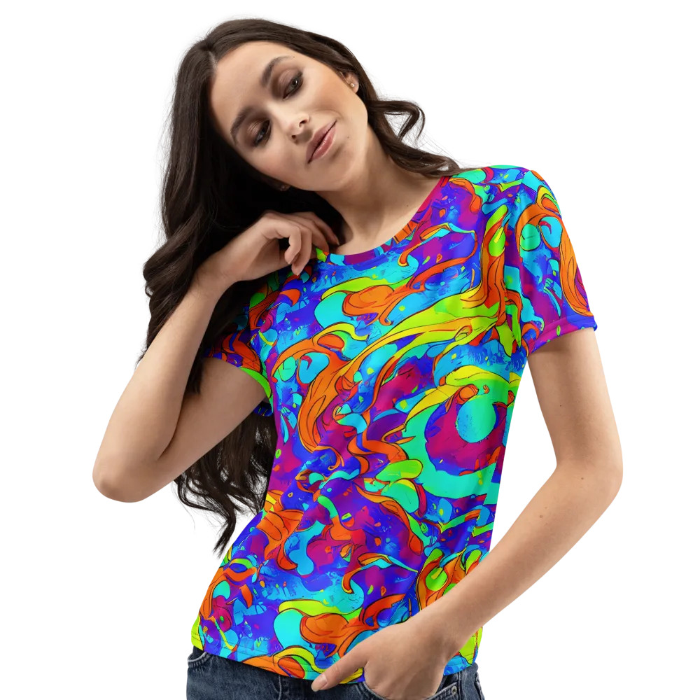 Roset Rapture on Women's Crew Neck T-Shirt — Left Front