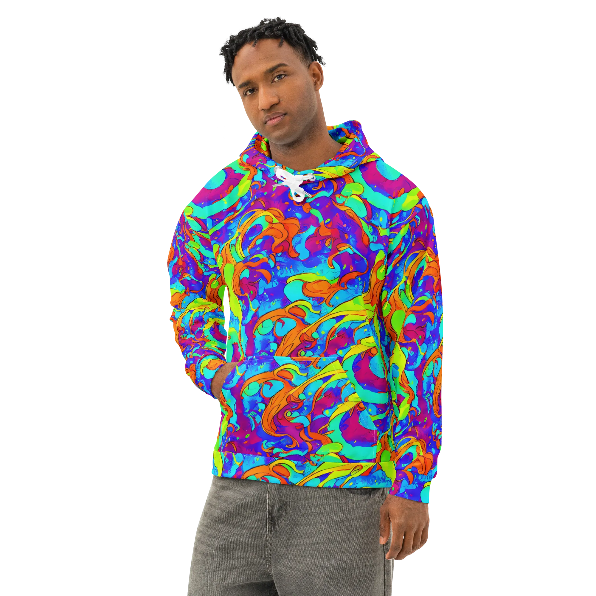 Roset Rapture on Cotton Hoodie — Left Front