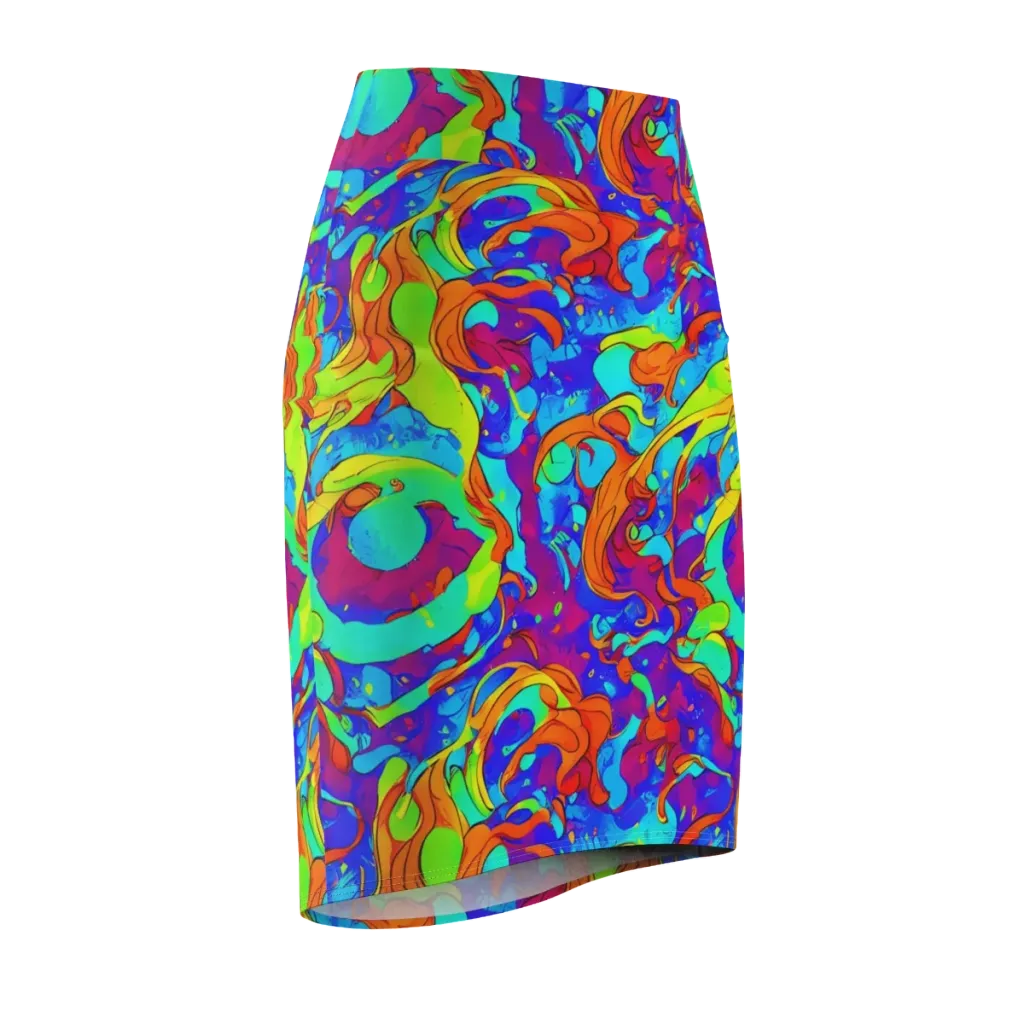Roset Rapture on Pencil Skirt — Front Side
