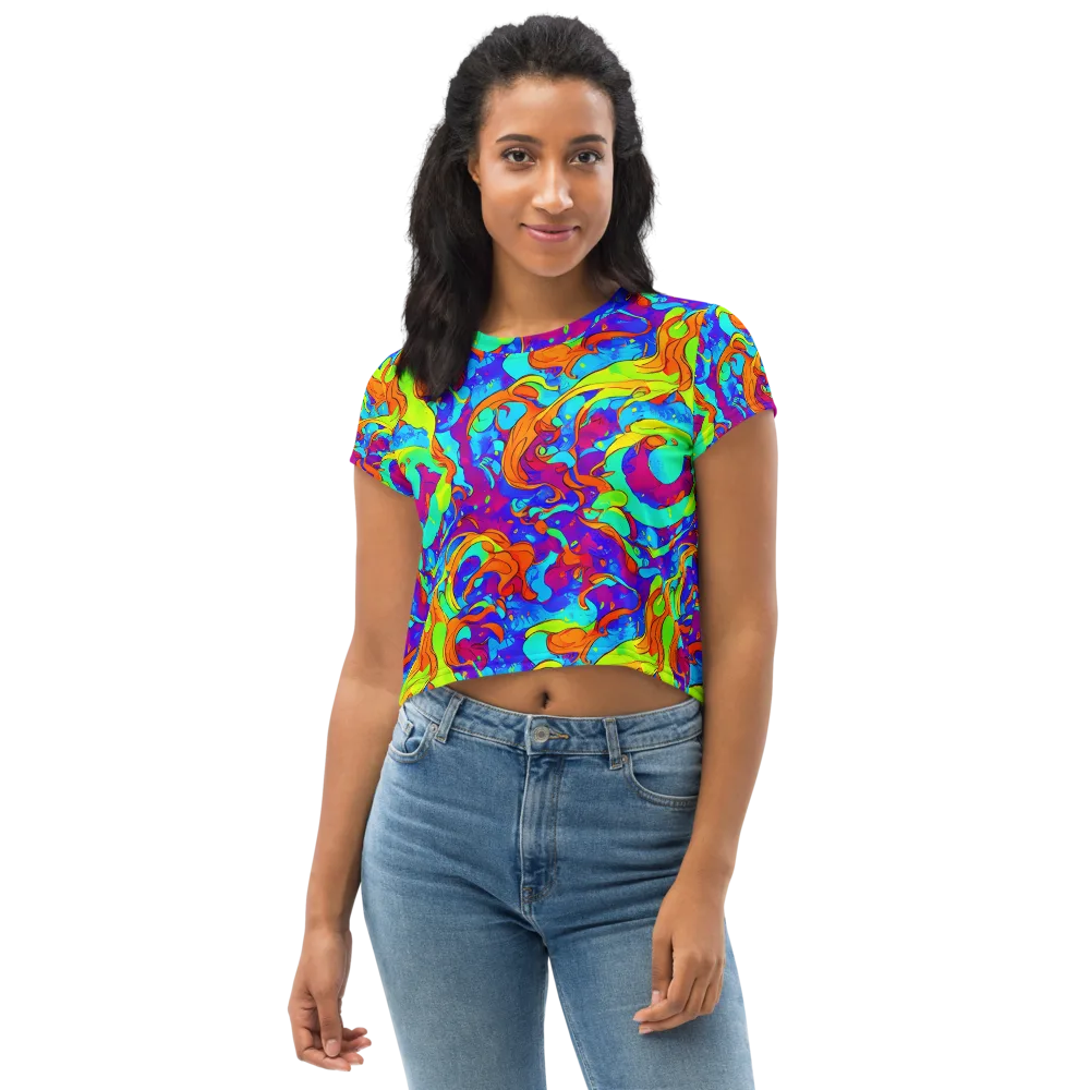 Roset Rapture on Crop Tee — Front