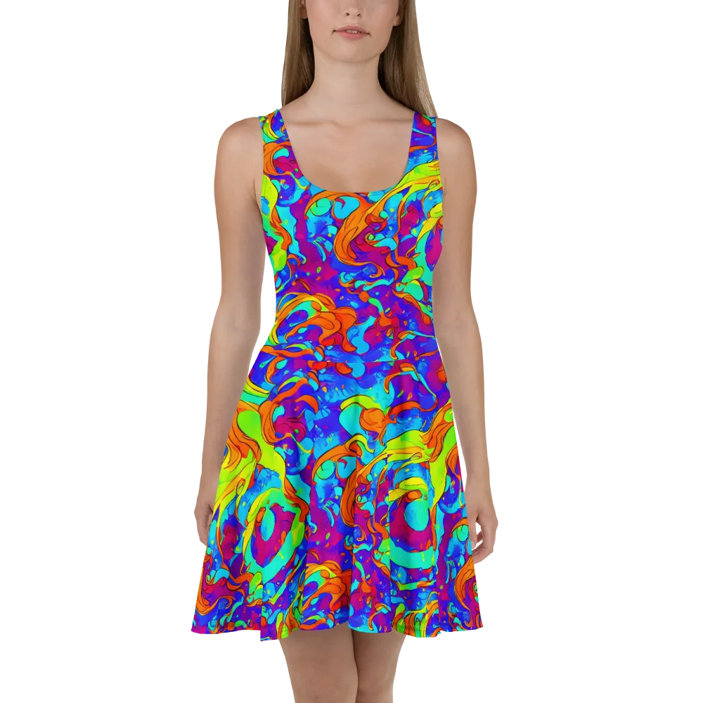 Roset Rapture on Skater Dress — Front