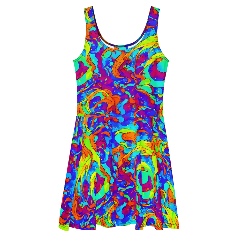 Roset Rapture on Skater Dress — Front