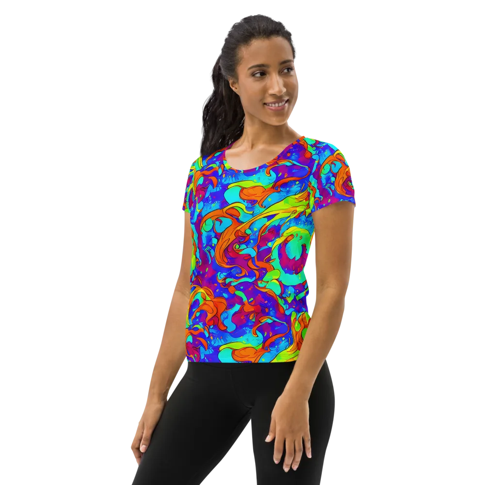 Roset Rapture on Women's Athletic T-Shirt — Left