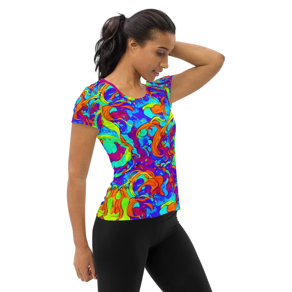 Roset Rapture on Women's Athletic T-Shirt — Right