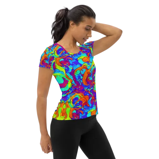 Roset Rapture on a Women's Athletic T-Shirt