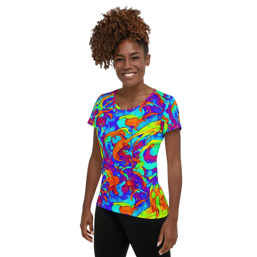 Roset Rapture on Women's Athletic T-Shirt — Left