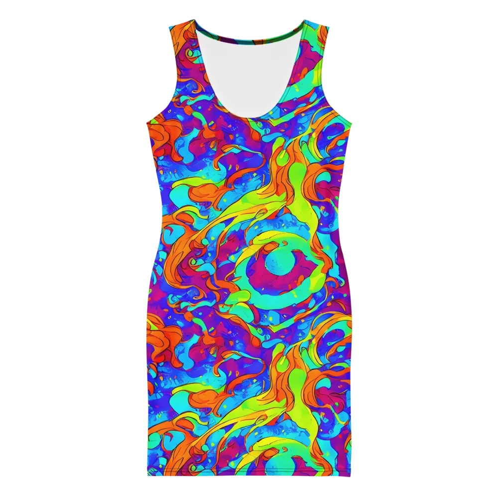 Roset Rapture on Bodycon Dress — Front