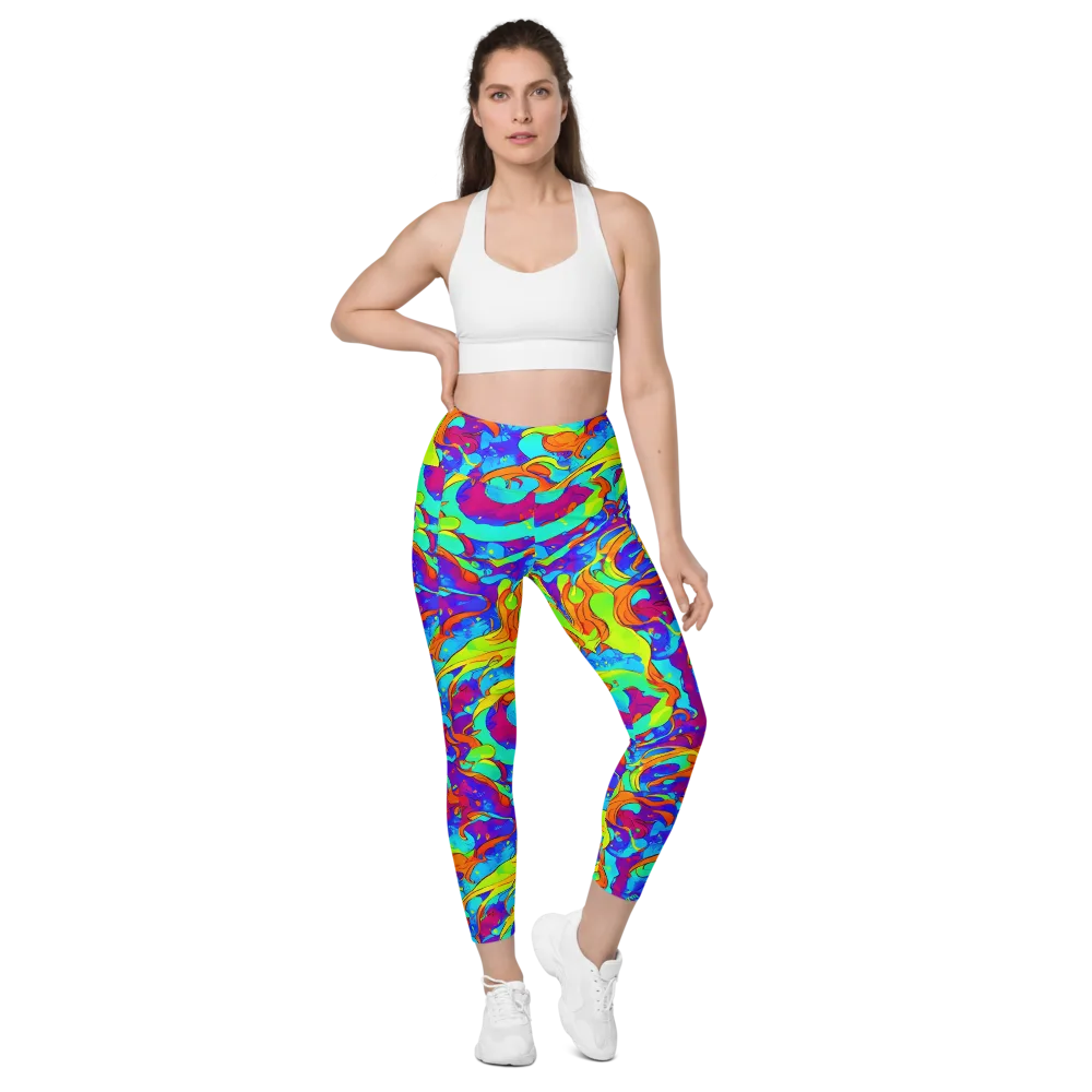 Roset Rapture on Leggings with Pockets — Front