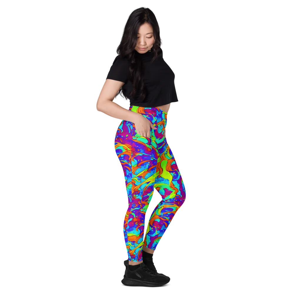 Roset Rapture on Leggings with Pockets — Right