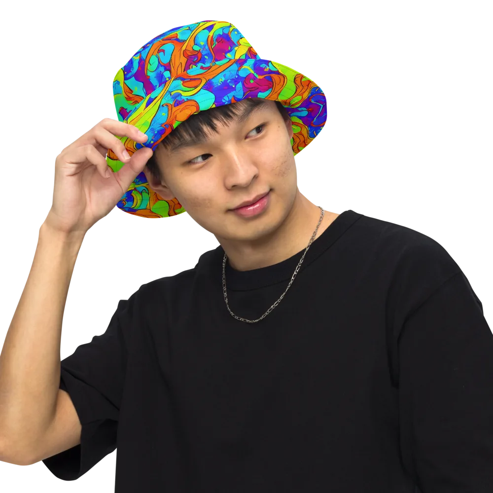 Roset Rapture on Reversible Bucket Hat — Front Inside