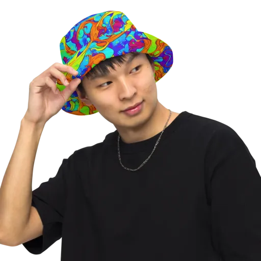 Roset Rapture on a Reversible Bucket Hat