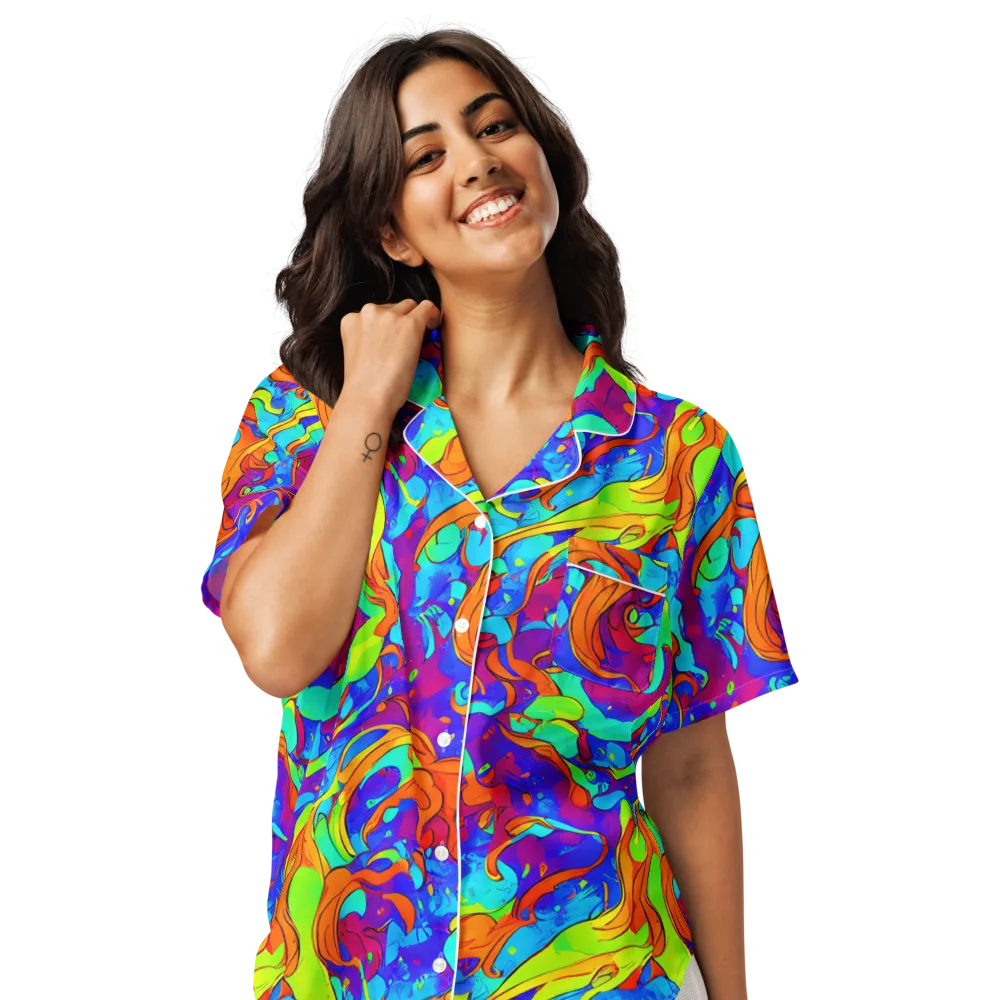 Roset Rapture on Women's Short Sleeve Pajama Top — Front