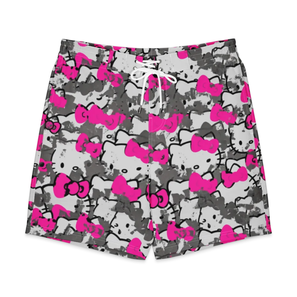 Neon Bow Static on Men's Board Shorts — Front