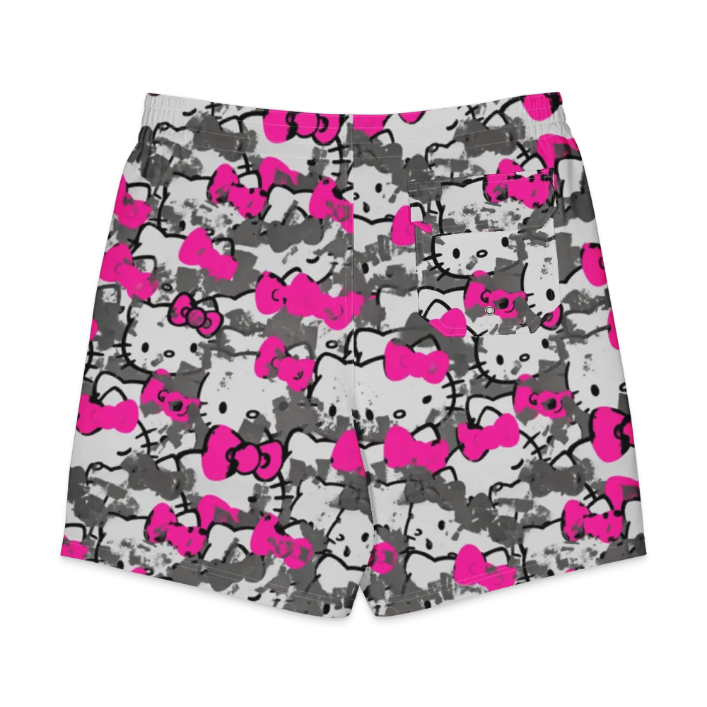 Neon Bow Static on Men's Board Shorts — Back