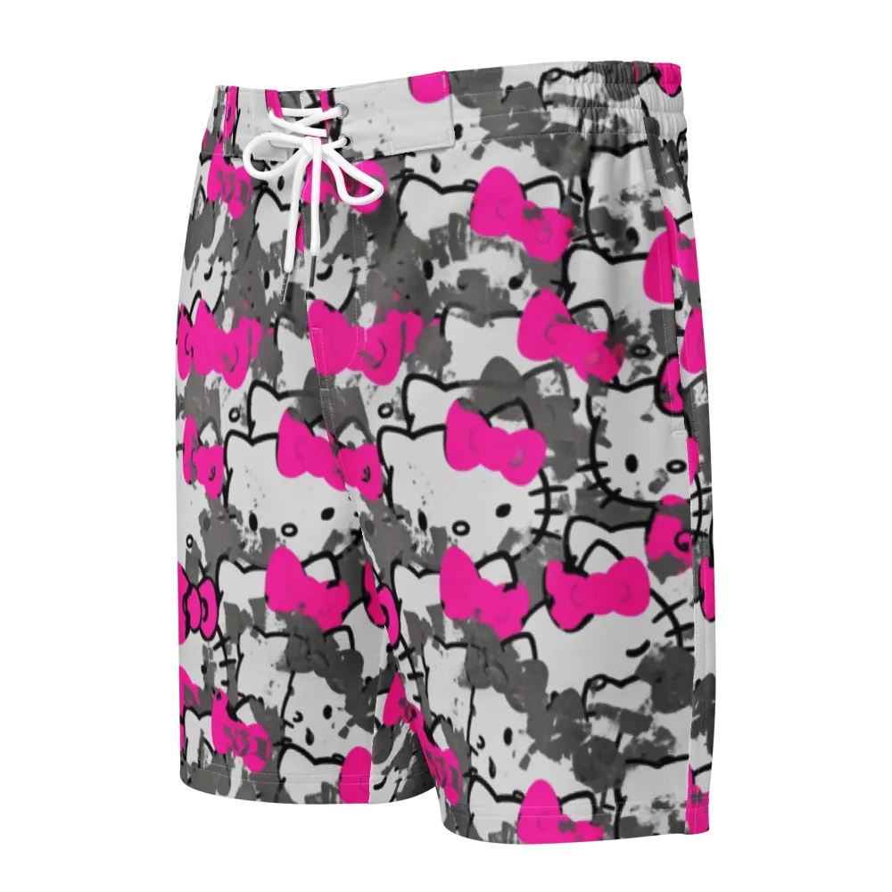 Neon Bow Static on Men's Board Shorts — Front
