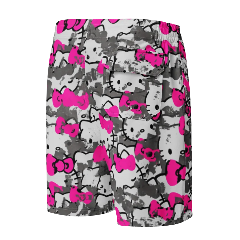 Neon Bow Static on Men's Board Shorts — Back