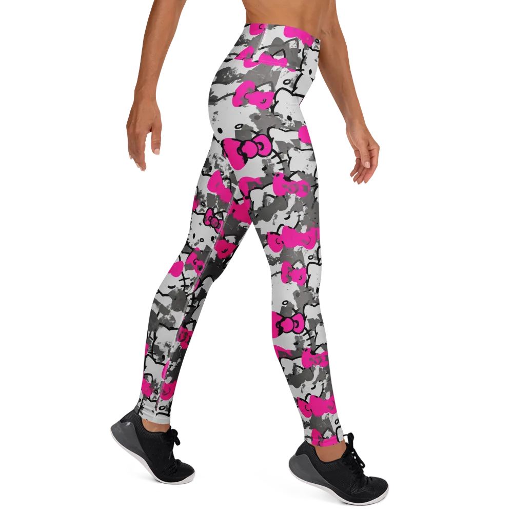 Neon Bow Static on Yoga Leggings — Right