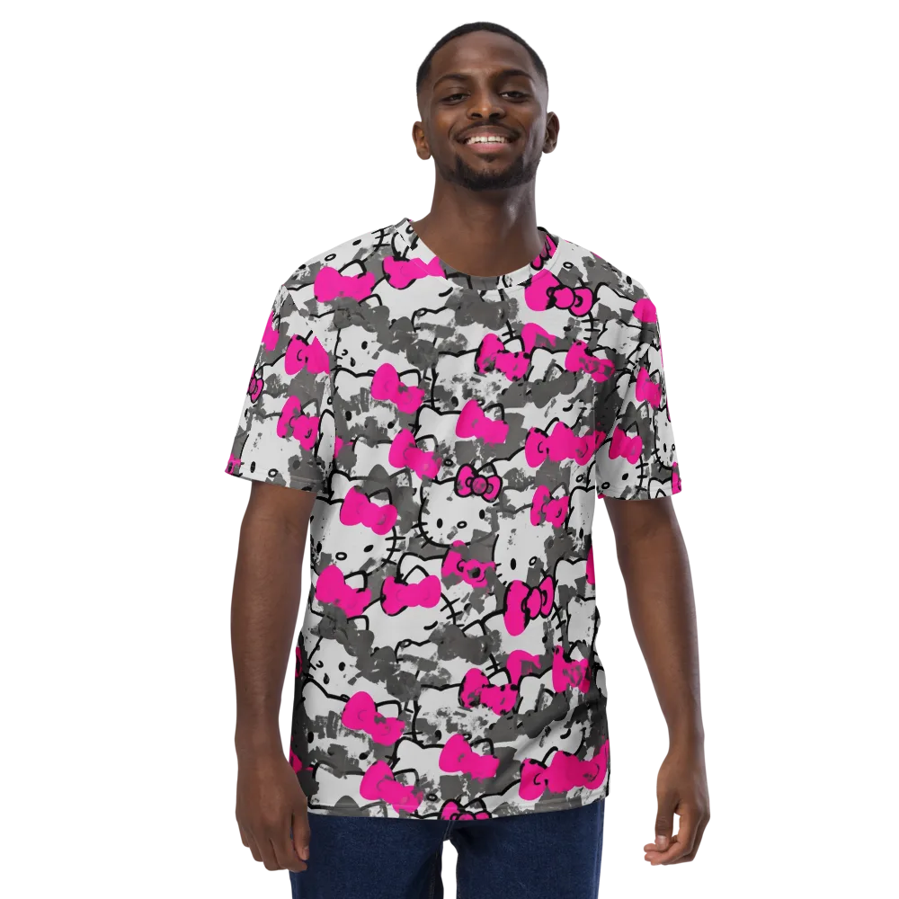 Neon Bow Static on Men's Crew Neck T-Shirt — Front