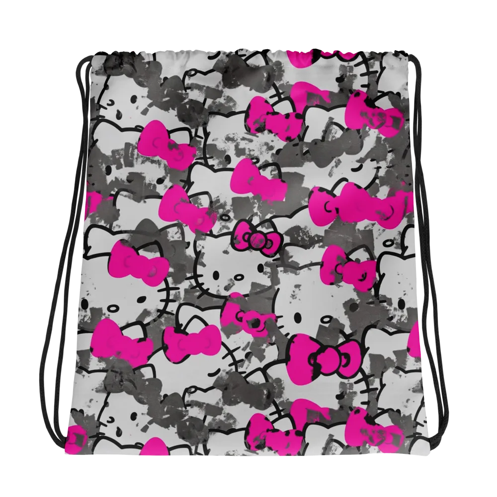 Neon Bow Static on Drawstring Bag — Photo