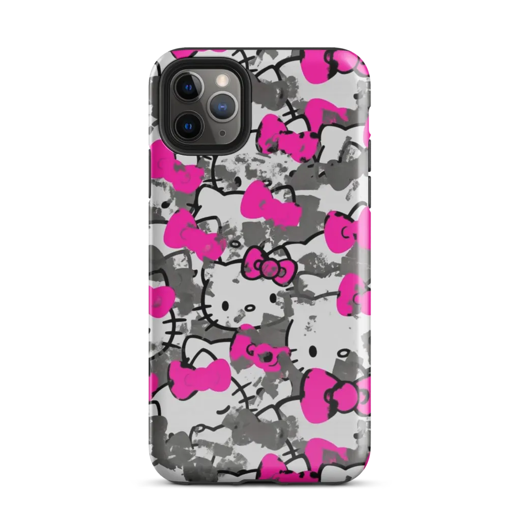 Neon Bow Static on Tough Case for iPhone® — Front
